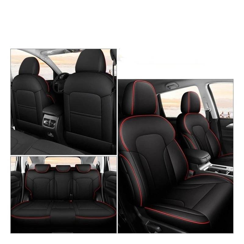 Autositzbezüge Für Haval M6 Full Surround Sitzbezug M6plus 2021 2022 2023 2024 Spezielle Cartoon Full Cover Autositzbezug Benutzerdefinierte Autositzkissen Sitzbezug Auto(Red Wine Black) von QINSHU