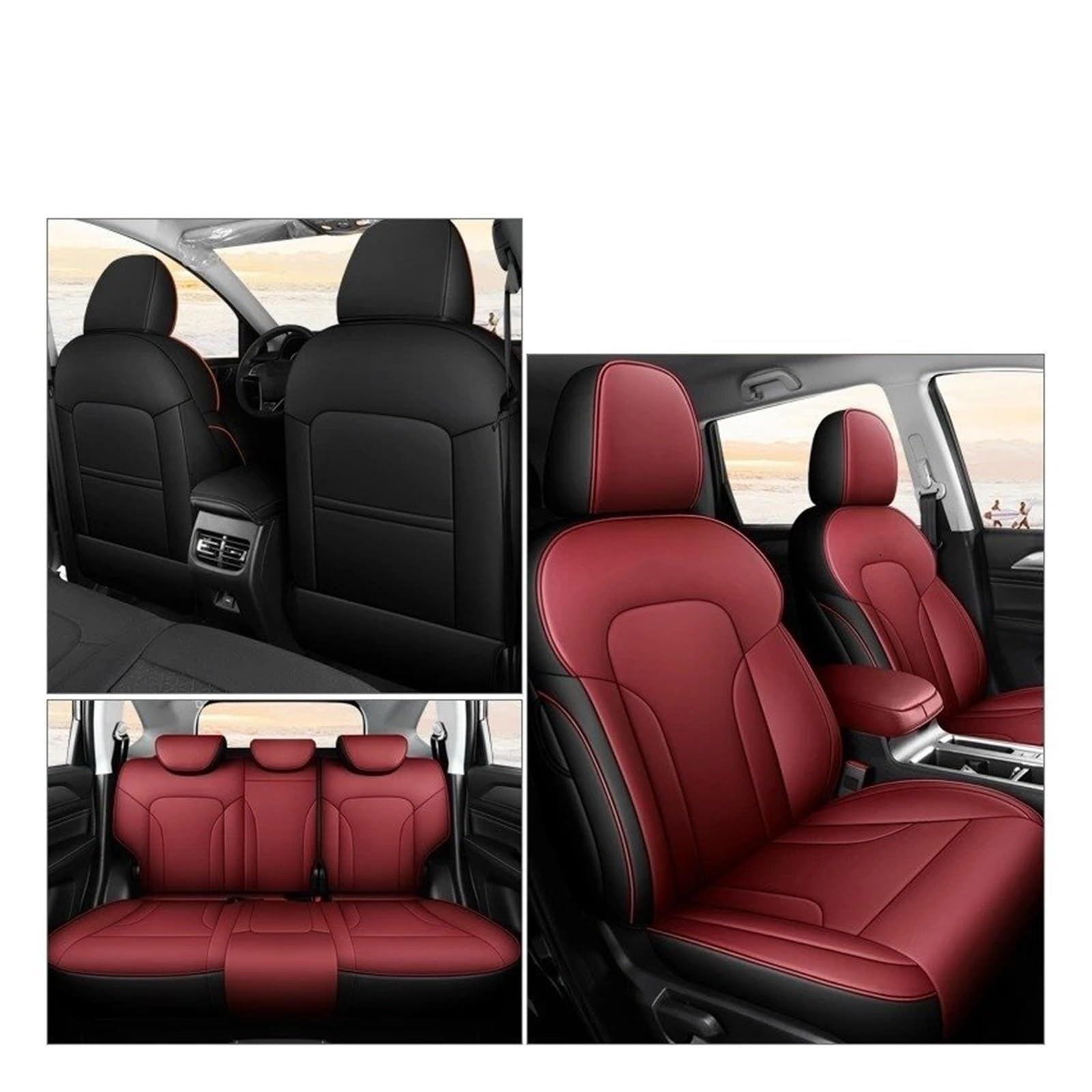 Autositzbezüge Für Haval M6 Full Surround Sitzbezug M6plus 2021 2022 2023 2024 Spezielle Cartoon Full Cover Autositzbezug Benutzerdefinierte Autositzkissen Sitzbezug Auto(Wine red) von QINSHU