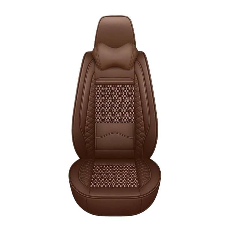 Autositzbezüge Für KIA Für Sportage Optima Für Rio Für NIRO Für Soul Ceed Für Cerato Für Forte Ice Silk Atmungsaktive Auto Leder Sitzbezug Auto Zubehör Sitzbezug Auto(Coffee Pillow) von QINSHU