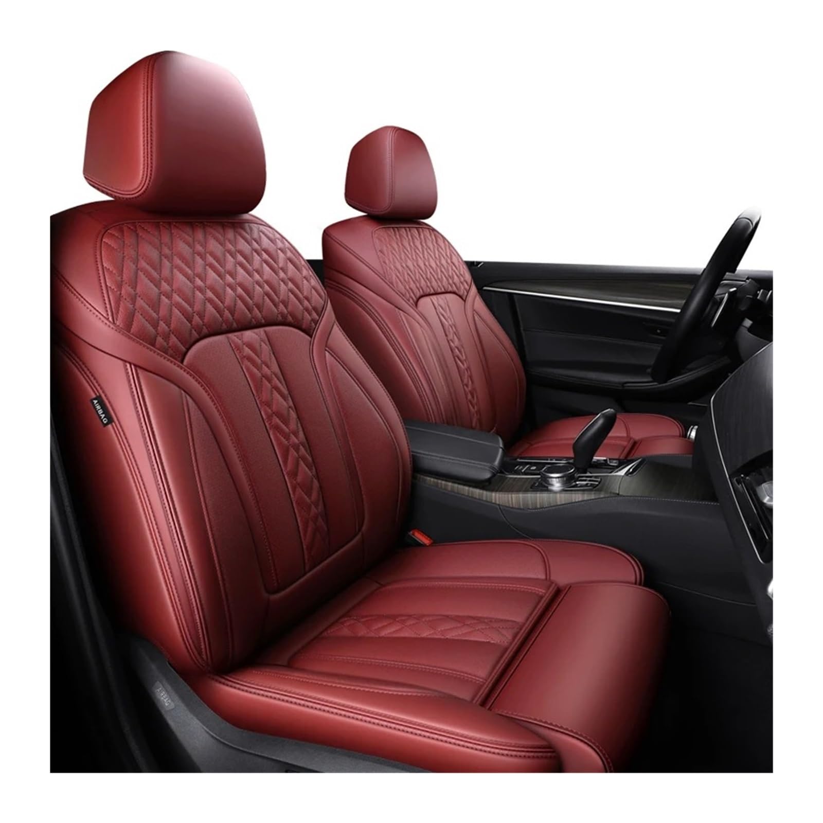 Autositzbezüge Für Peugeot Custom Fit Autozubehör Sitzbezüge Für 5 Sitze Komplettset Leder Spezifisch Sitzbezug Auto(Burgundy) von QINSHU