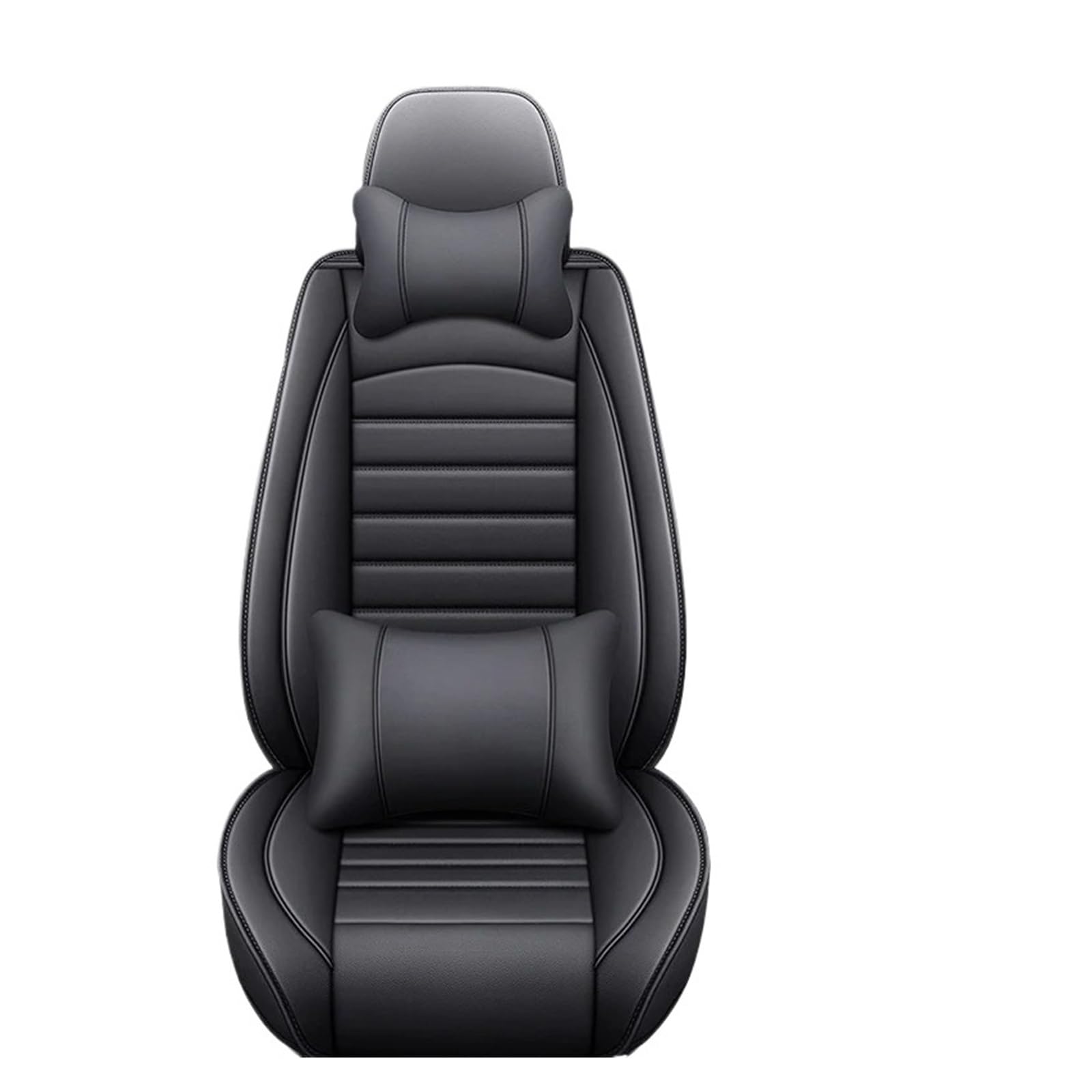 Autositzbezüge Für VW Für Polo Quest Für Tiguan Für Jetta Für Golf Lavida Sagitar Für Civic Autozubehör Schutz All Inclusive Auto Ledersitzbezug Sitzbezug Auto(Black Pillow) von QINSHU