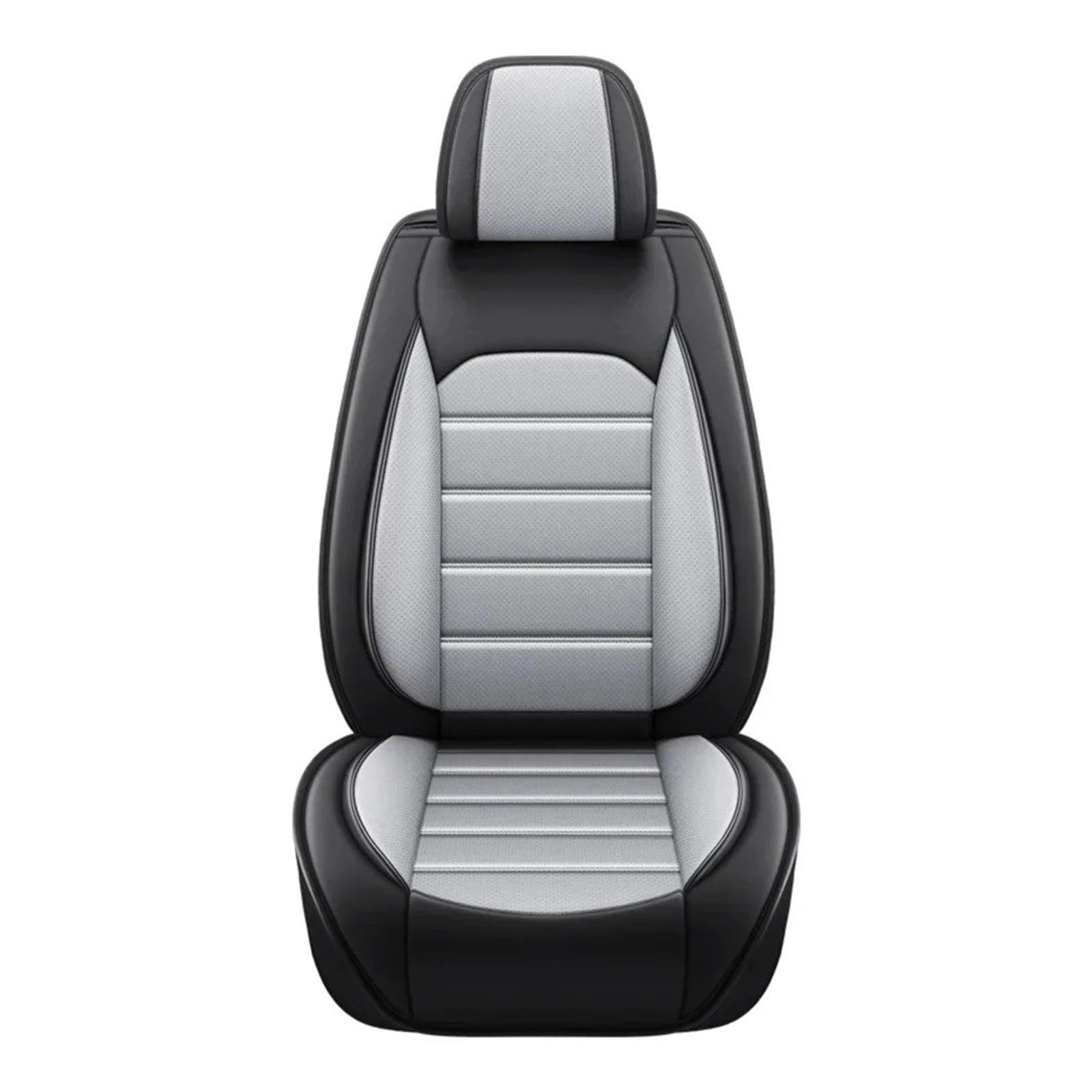 Autositzbezüge Vier Jahreszeiten Universell Passend Meisten Autos SUV Autozubehör Komplettes Set Autositzbezüge PU-Leder Geteilter Sitzbankschutz Vorne Und Hinten Sitzbezug Auto(Black-Gray) von QINSHU