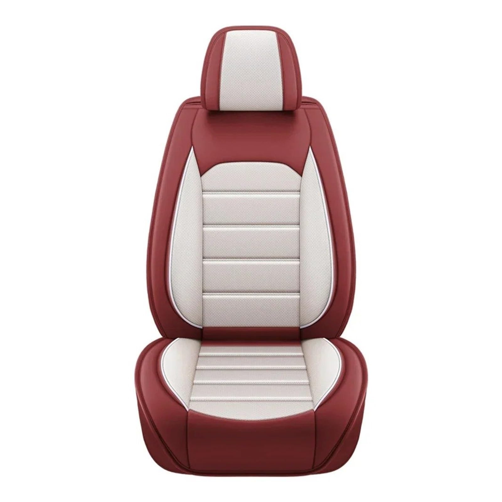 Autositzbezüge Vier Jahreszeiten Universell Passend Meisten Autos SUV Autozubehör Komplettes Set Autositzbezüge PU-Leder Geteilter Sitzbankschutz Vorne Und Hinten Sitzbezug Auto(Red-White) von QINSHU