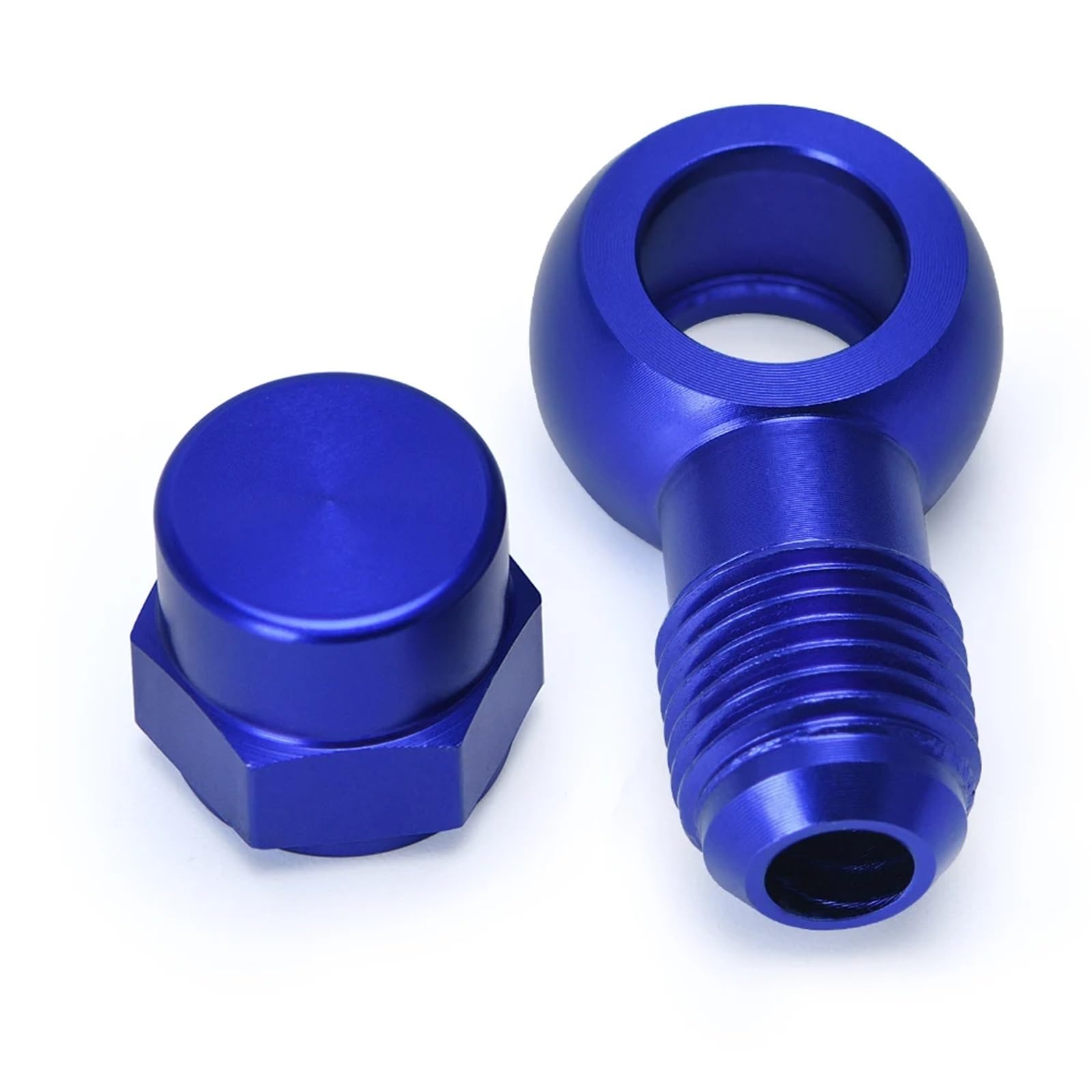 Elektrisch Kraftstoffpumpe Für Banjo Für FK045BL ALUMINIUM BLAU 044 Kraftstoff Pumpe AN6 Zu 12,5 MM Outlet Adapter Fitting + Kappe Benzinhahn von QINSHU