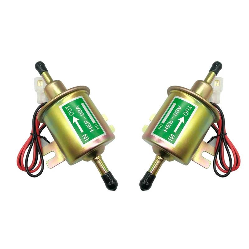 Elektrisch Kraftstoffpumpe HEP-02A Gas Diesel Benzin Inline Niederdruck 12V Elektrische Kraftstoffpumpe Für Vergaser Motorrad ATV Benzinhahn(2Pieces yellow) von QINSHU