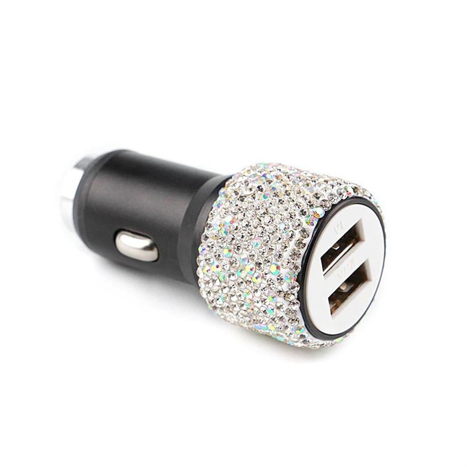 Interieurleisten Trim Bling USB Auto 5V 2,1 A Dual Port Schneller Adapter Rosa Auto Dekor Auto Styling Diamant Auto Zubehör Innen Für Frau Auto Styling Zierleisten(Colorful) von QINSHU