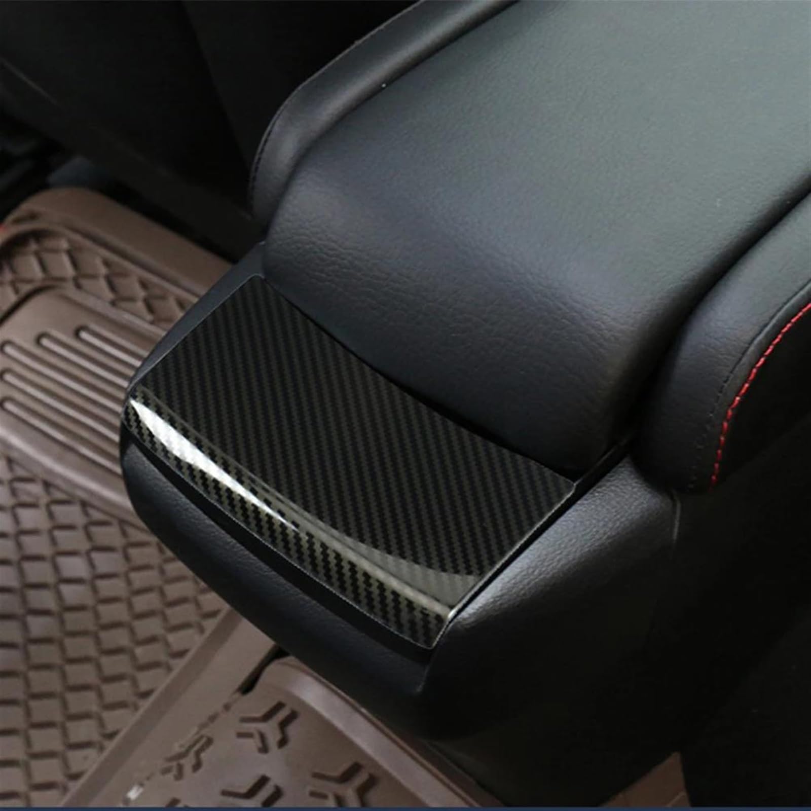 Interieurleisten Trim Carbon Fiber Auto Innen Center Console Armlehne Box Pailletten Abdeckung Für Civic 10th 2018 2019 2016 2017 Auto Zubehör Auto Styling Zierleisten(Kohlefaser) von QINSHU