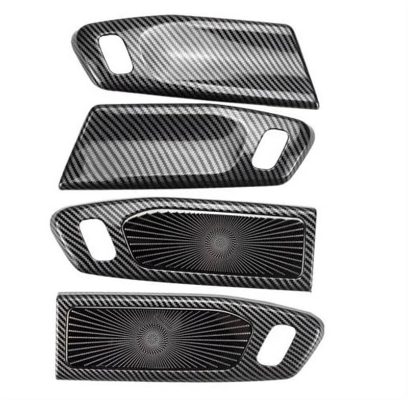 Interieurleisten Trim Edelstahl-Lautsprecherabdeckung, ABS-Innentürgriffe, Äußere Rahmenverkleidung Für Ford Für Everest 2023 Auto Styling Zierleisten(4 Pieces with Black) von QINSHU