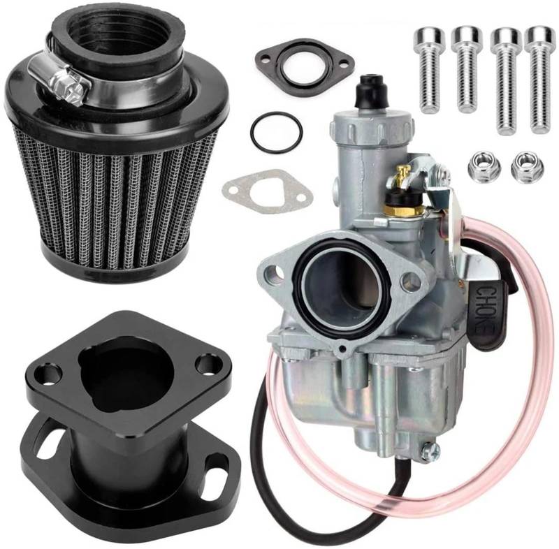 Motor Vergaser Für Mikuni Für VM22 Für Predator 212cc Für GX200 196cc Für Mini Bike Go Kart Racing Vergaser Carb Mainfold Luftfilter Vergaser Tuning(Schwarz) von QINSHU