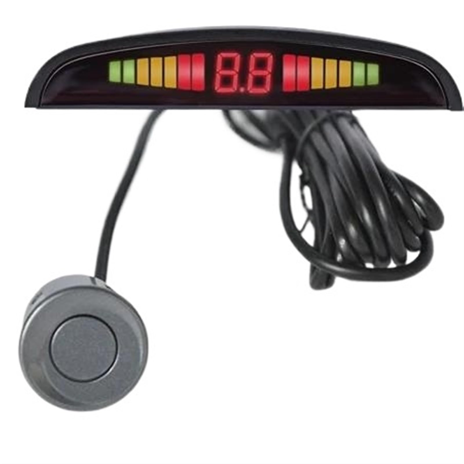 Parkassistent-Sensor Auto-Parksensor-Kit, Hintergrundbeleuchtungsanzeige Mit Schalter, Rückfahrmonitor-Detektorsystem Mit 4 Sensoren Vorne Hinten Parksensor(Grey) von QINSHU