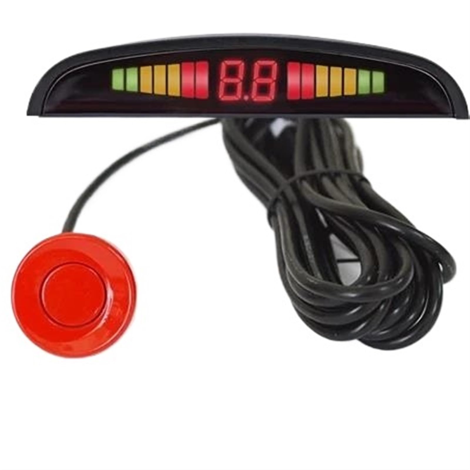 Parkassistent-Sensor Auto-Parksensor-Kit, Hintergrundbeleuchtungsanzeige Mit Schalter, Rückfahrmonitor-Detektorsystem Mit 4 Sensoren Vorne Hinten Parksensor(Rot) von QINSHU