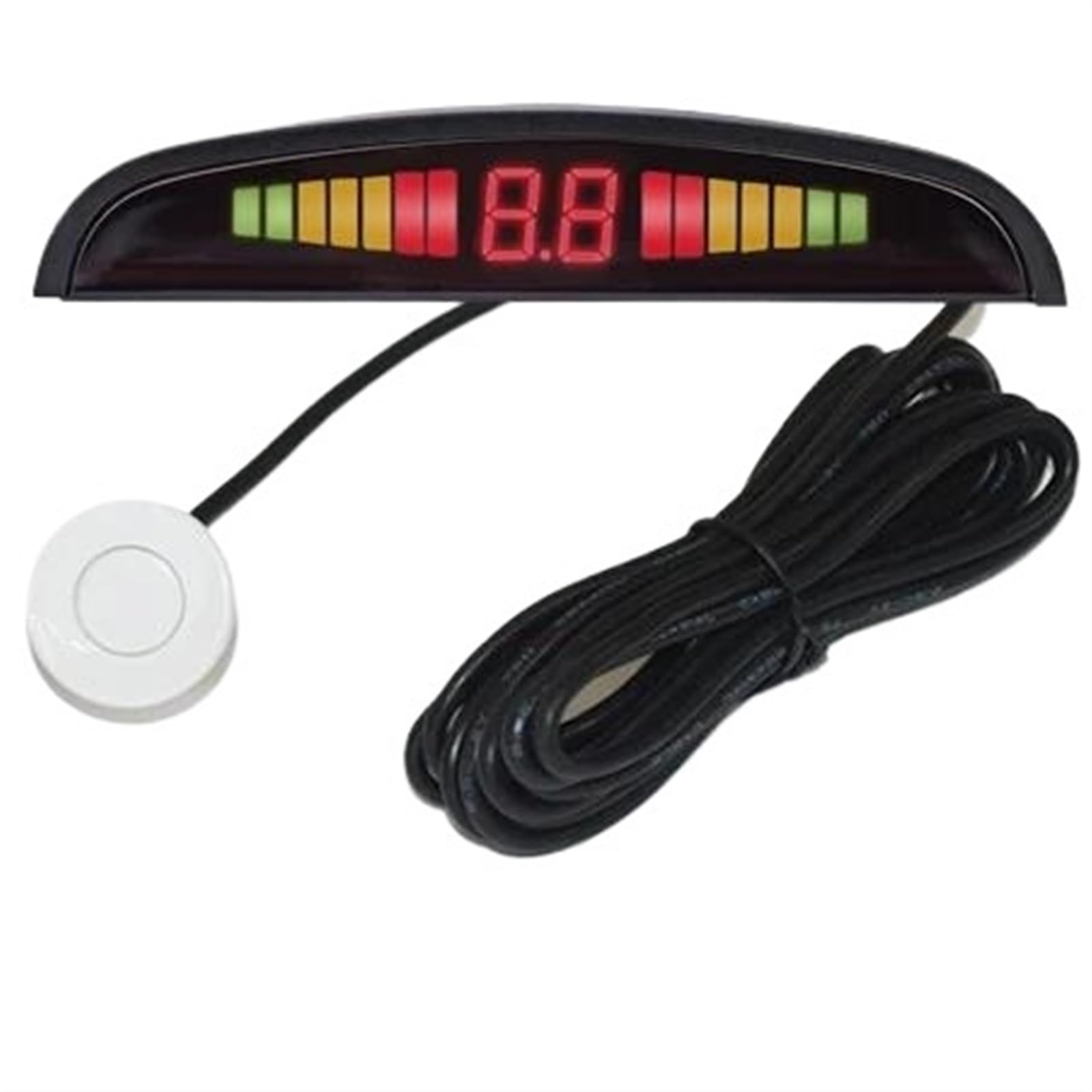 Parkassistent-Sensor Auto Parktronic Parksensor-Kit Hintergrundbeleuchtungsanzeige Mit Schalter Rückfahrmonitor-Detektorsystem Mit 4 Sensoren Vorne Hinten Parksensor(Weiß) von QINSHU