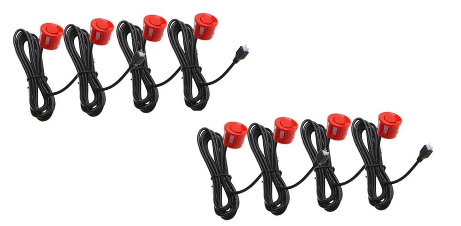 Parkassistent-Sensor Universal Auto Parktronic Parkplatz Radar Mit 8 Sensoren Display Monitor Detektor System Hintergrundbeleuchtung Reverse Auto Vorne Hinten Parksensor(Rot) von QINSHU