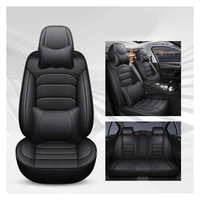 QINSHU Autositzbezüge Für Hyundai Für Genesis Für Grand Für Santa Fe Veracruz Autozubehör Innendetails Sitzschutz Universal Style Autositzbezug Sitzbezug Auto(Black 5 Seat) von QINSHU