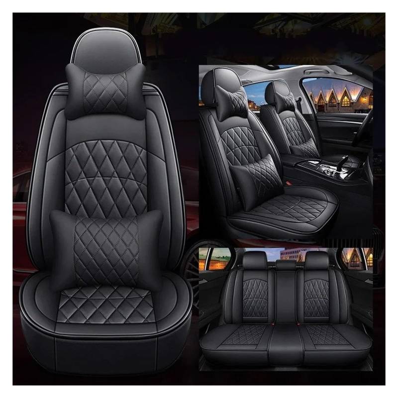 QINSHU Autositzbezüge Für Hyundai Matrix Für Azera Equus EquusL Für Veloster Autozubehör Innendetails Sitzschutz Universal Style Autositzbezug Sitzbezug Auto(Black 5 Seats) von QINSHU