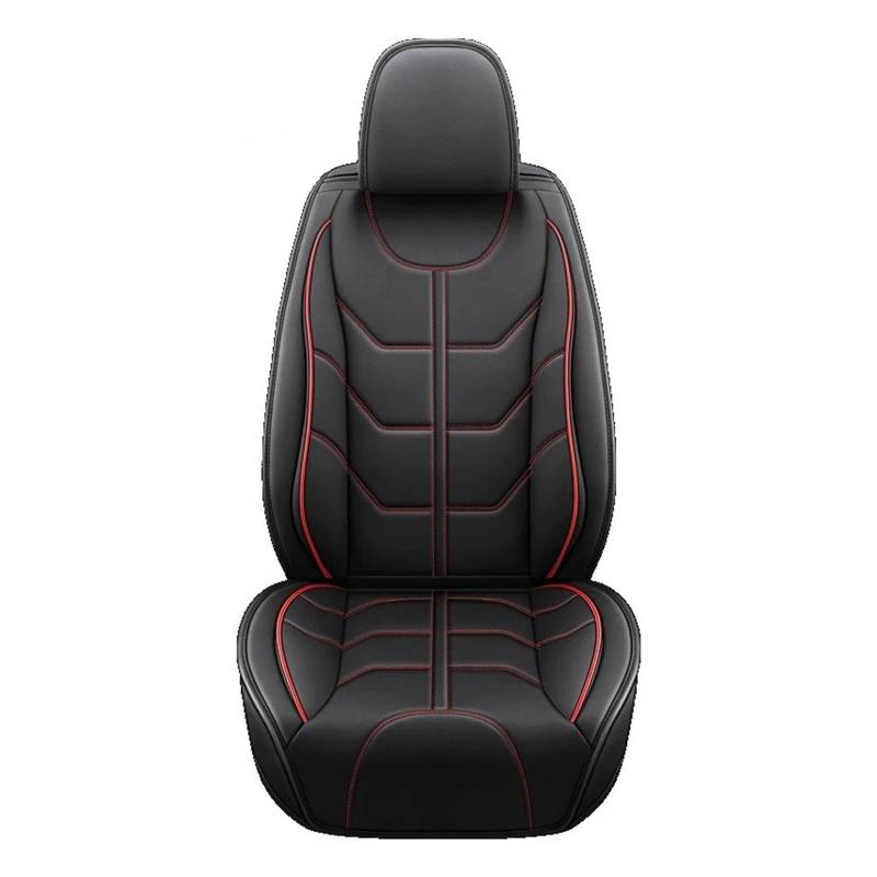 QINSHU Autositzbezüge Für Jeep Für Grand Für Cherokee Für Compass Für Commander Für Liberty Autozubehör Innendetails Sitzschutz Universal Style Autositzbezug Sitzbezug Auto(Black red 1 Seat) von QINSHU