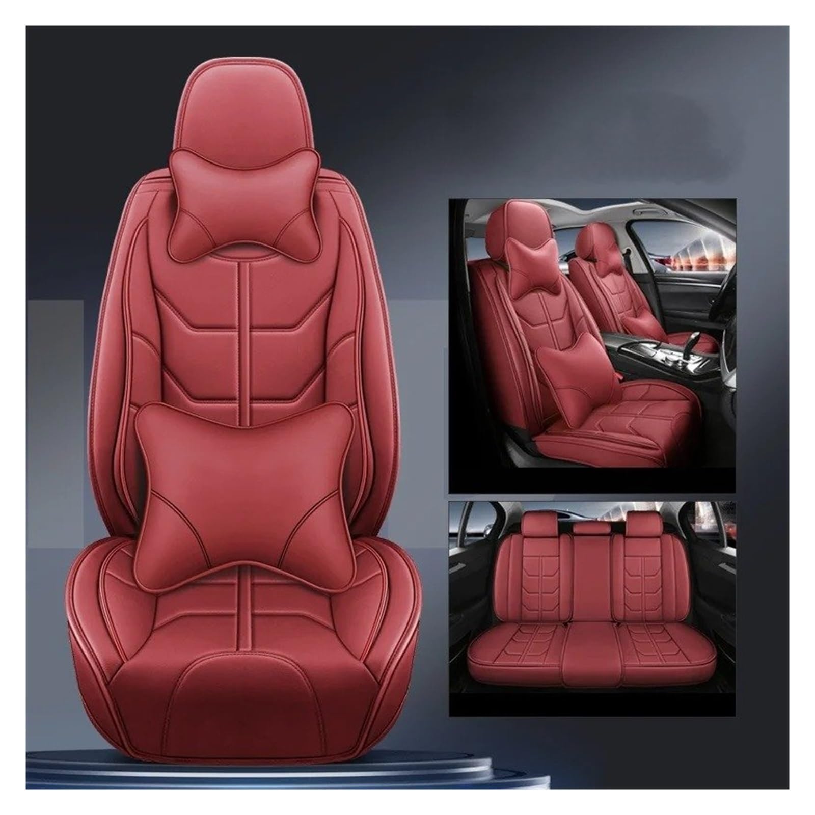 QINSHU Autositzbezüge Für Jeep Für Grand Für Cherokee Für Compass Für Commander Für Liberty Autozubehör Innendetails Sitzschutz Universal Style Autositzbezug Sitzbezug Auto(Red 5 Seat) von QINSHU