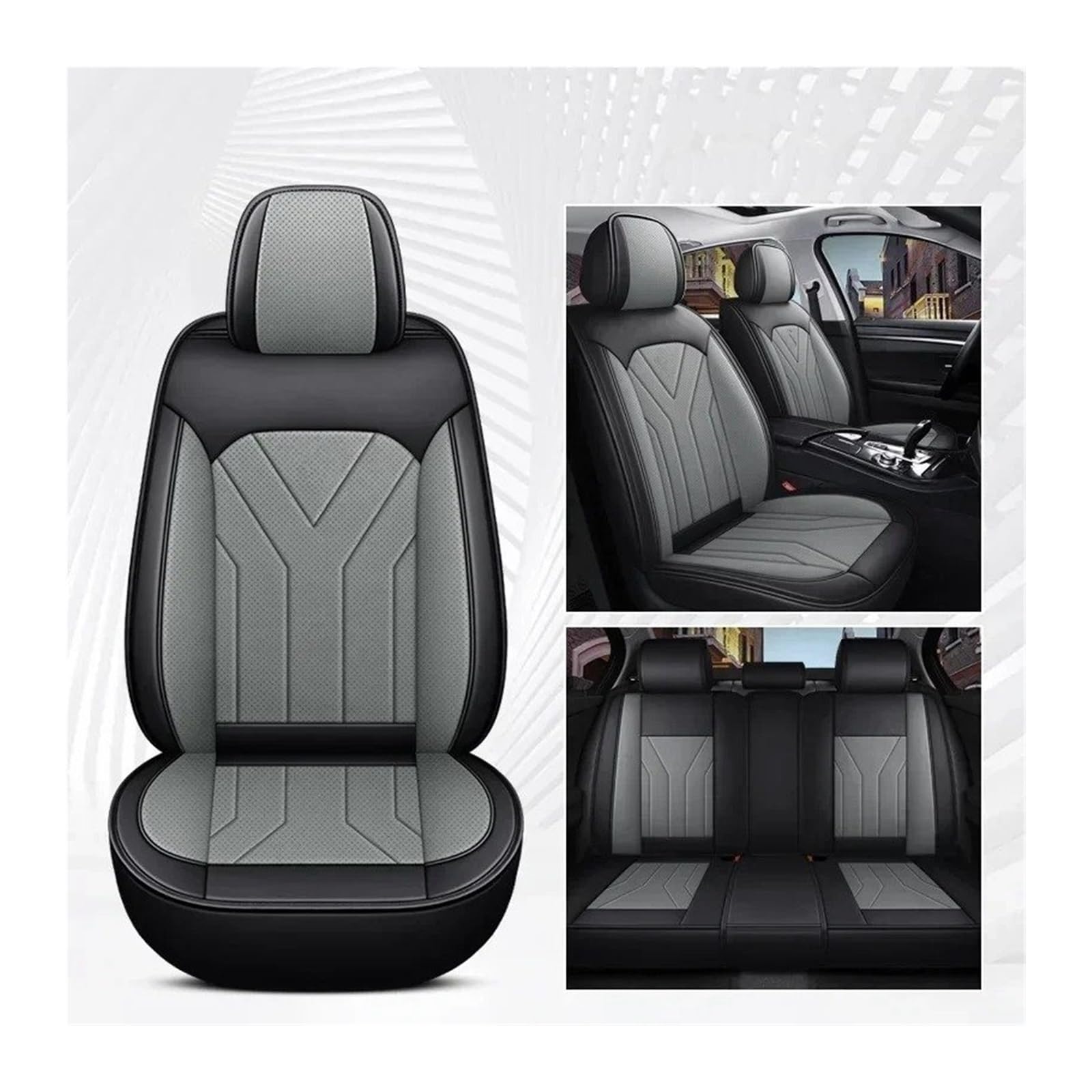 QINSHU Autositzbezüge Für Kia Pegas Für Sportage Für Forte Für Cerato Für Sorento K2 K3 K4 K5 KX3 Autozubehör Innendetails Autositzbezüge Im Universellen Stil Sitzbezug Auto(Black Gary 5 Seats1) von QINSHU