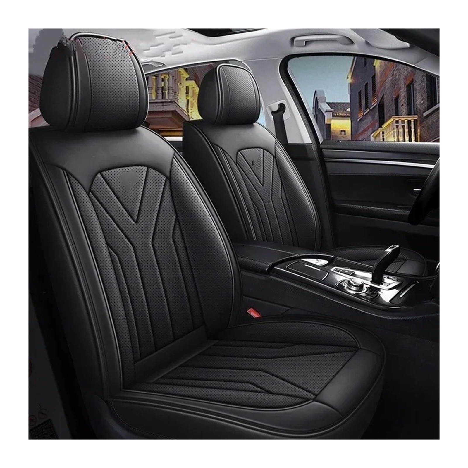 QINSHU Autositzbezüge Für Land Für Rover Velar Für Range Für Rover Für Sport Für Range Evoque Freelander Autozubehör Innendetails Autositzbezüge Im Universellen Stil Sitzbezug Auto(Front Seats) von QINSHU