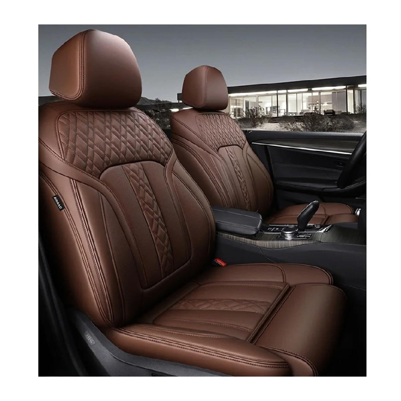 QINSHU Autositzbezüge Für Lexus IS250 Custom Fit Auto Zubehör Sitzbezüge Für 5 Sitze Komplettset Leder Spezifisch Sitzbezug Auto(Coffee) von QINSHU