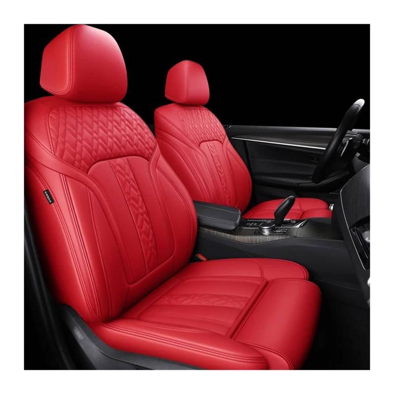 QINSHU Autositzbezüge Für Lexus IS250 Custom Fit Auto Zubehör Sitzbezüge Für 5 Sitze Komplettset Leder Spezifisch Sitzbezug Auto(Rot) von QINSHU