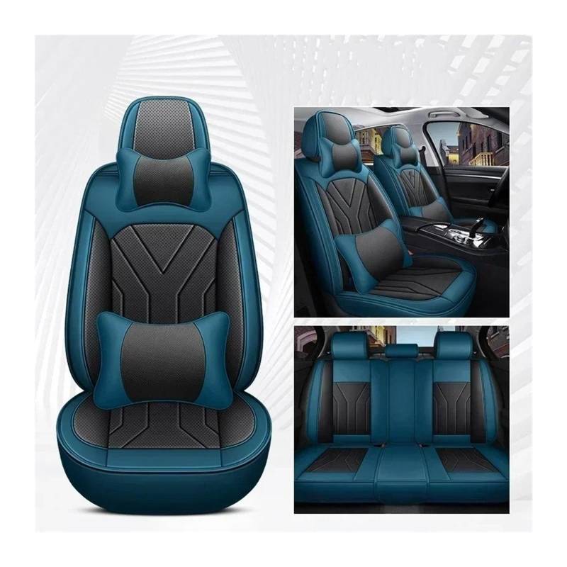 QINSHU Autositzbezüge Für Serie 3 E30 E36 E46 E90 E91 E92 E93 F30 F31 F34 F35 Zubehör Innendetails Universal Style Autositzbezüge Sitzbezug Auto(Black Bule 5 Seats) von QINSHU