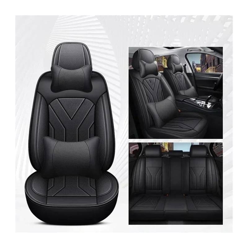 QINSHU Autositzbezüge Für Serie Für A3 8PA 8VS 8VA 8V7 8VE Für A4 B6 B7 B8 B9 B6L BE2 Universal Style Autositzbezüge Zubehör Innendetails Sitzbezug Auto(Black 5 Seats) von QINSHU