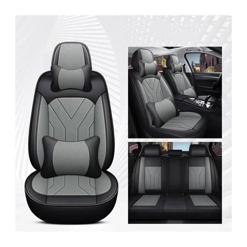 QINSHU Autositzbezüge Für Serie Für A3 8PA 8VS 8VA 8V7 8VE Für A4 B6 B7 B8 B9 B6L BE2 Universal Style Autositzbezüge Zubehör Innendetails Sitzbezug Auto(Black Gary 5 Seats) von QINSHU