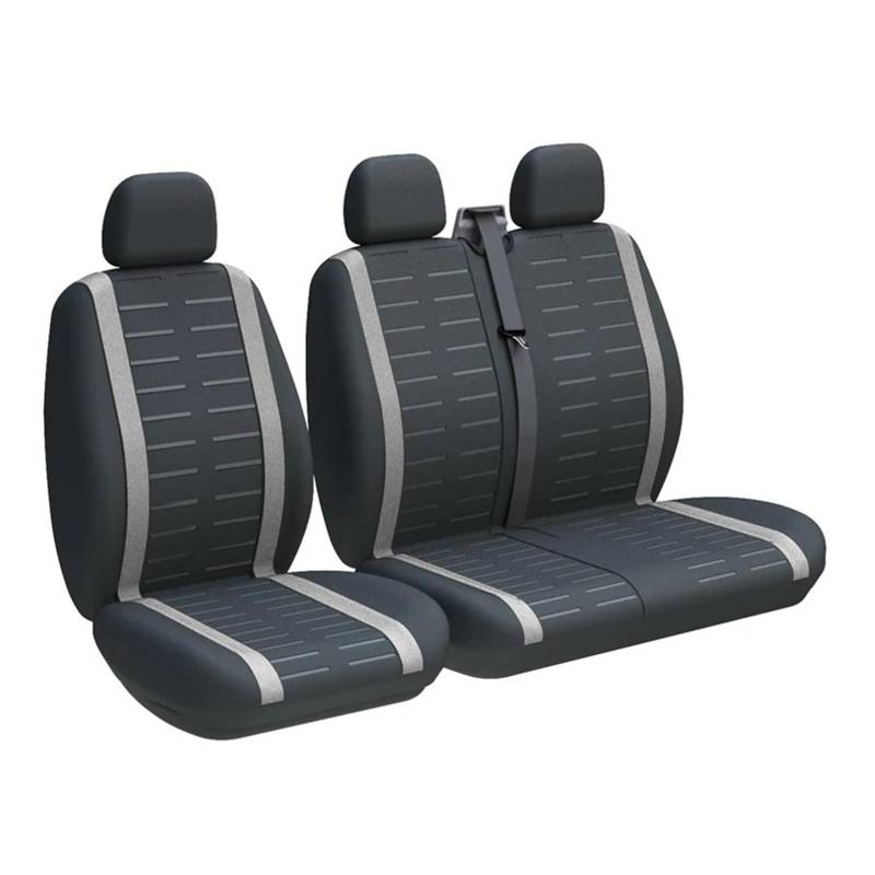 QINSHU Autositzbezüge Für Vivaro 2+1 Van Sitzbezüge Schutz Auto Sitz Sitzbezug Auto(3-Seater Gray) von QINSHU