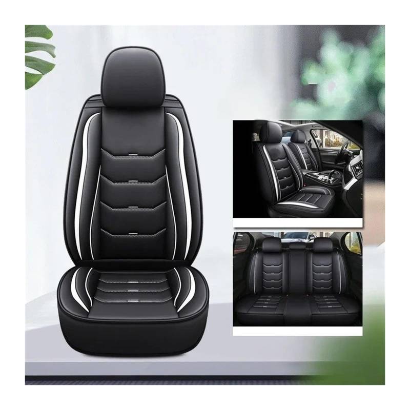 QINSHU Autositzbezüge Universeller Stil Für Alle Automodelle Für Duster Für Kadjar Für Scenic Für Espace Fluence Für Koleos Innenzubehör 3D-Autositzbezug Sitzbezug Auto(Black White 5seat1) von QINSHU