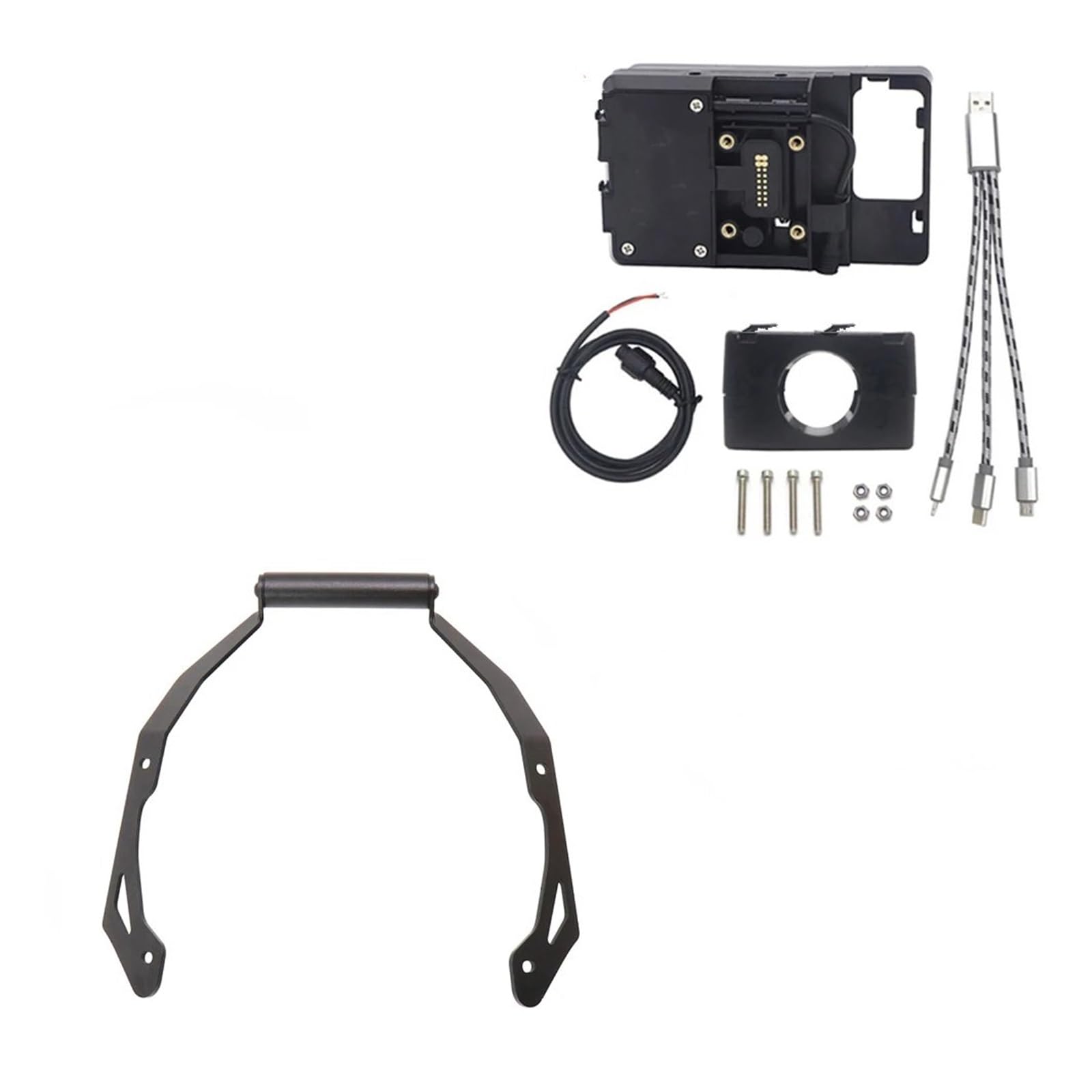 Telefonhalter-Stangensatz Für NC750X NC 750 X 750X 2021 Motorrad Telefon GPS Halterung Drahtlose Lade Windschutzscheibe 22mm Navigation Halterung Ständer Halter Navigation Halterung(22MM USB Stand) von QINSHU