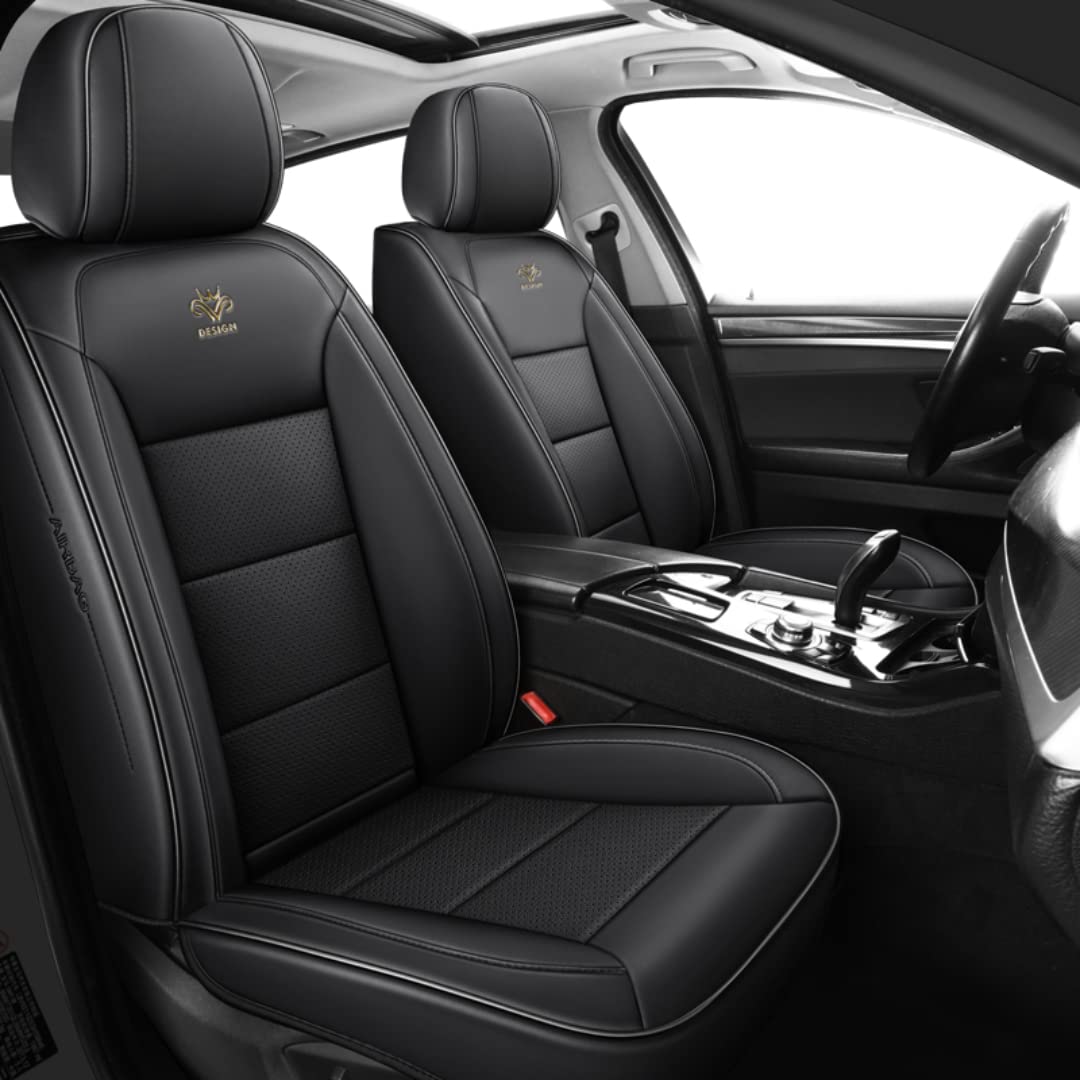 QIOZO Sitzbezüge Auto Autositzbezüge Universal Set für Mazda CX-3 CX-5 CX-8 CX-7 CX-30 CX-9 RX-7 RX-8 MX-5 Pelle Auto Zubehör/schwarz von QIOZO