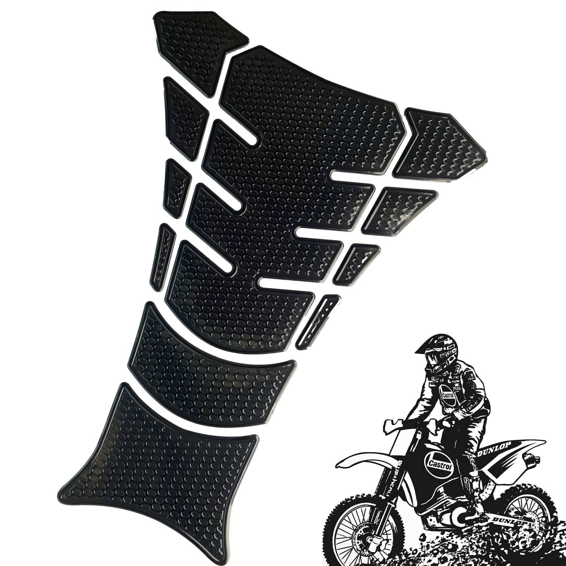 QIUMING kohlefaser Universal Motorrad Tank Pad Schutz kohlefaser Tank Pad Motorcycle Aufkleber Pad für Motorrad Tank geeignet für die meisten Motorräder Schützt das Motorrad (Schwarz) von QIUMING