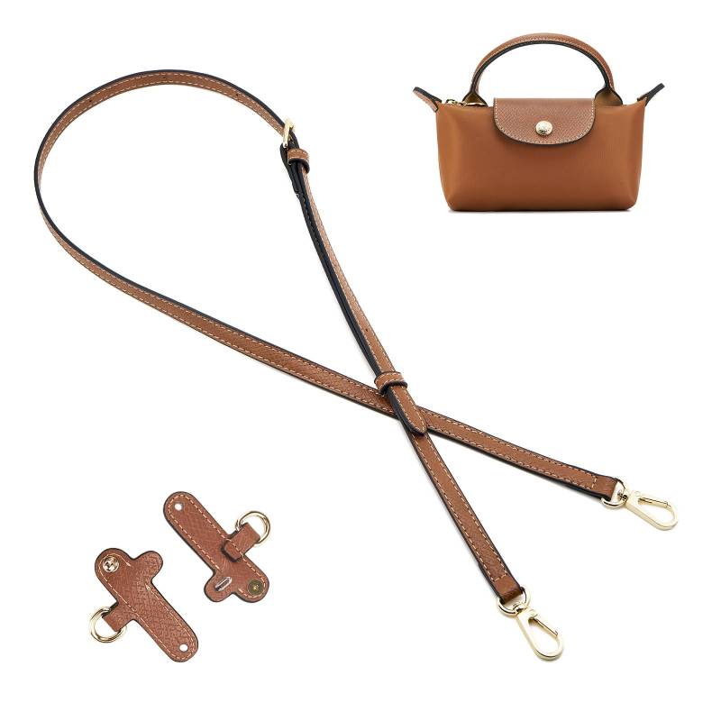 QIUTIMIY Leder-Handtaschengurt, Ersatz-Schultertaschengurte für Longchamp-Geldbörsen, Verstellbarer Crossbody-Schultergurt(Braun，Zubehör) von QIUTIMIY