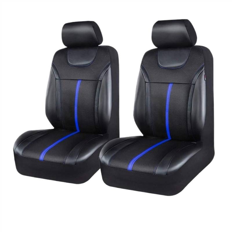 Auto-Schonbezüge Autositzschoner Universal-Autositzbezug-Set aus PU-Leder und Netzstoff, Autozubehör, Unisex, passend für die meisten Sitzkissen für Autos, SUVs, Vans und Lastwagen(2 seat Blue) von QIUYMGFG