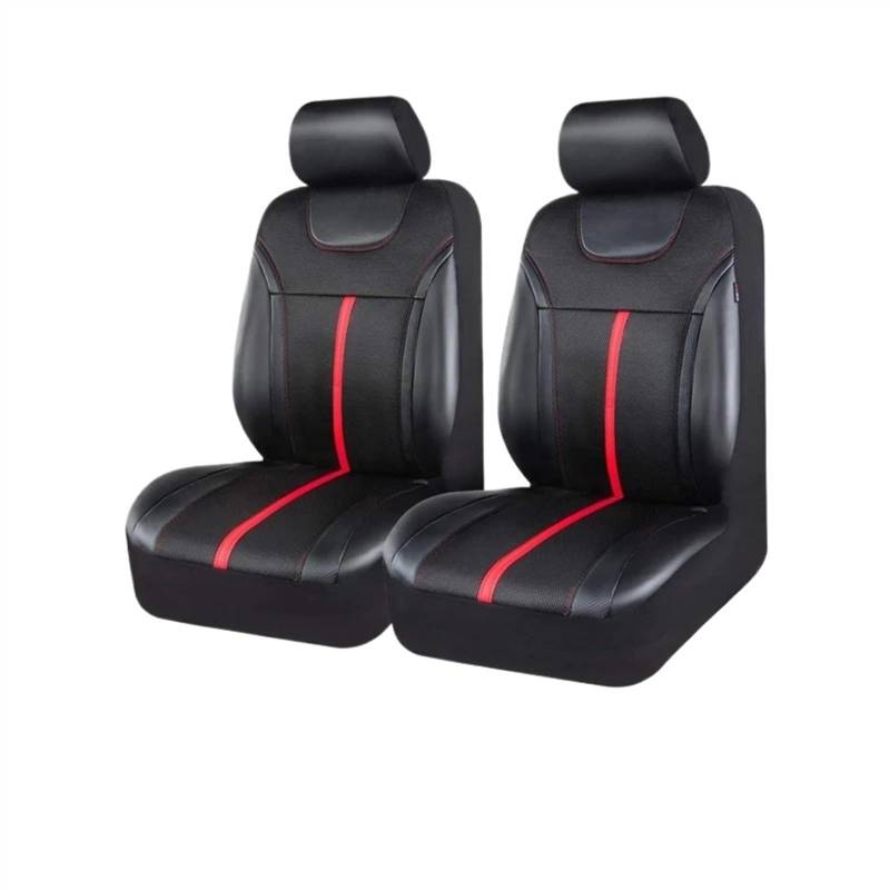 Auto-Schonbezüge Autositzschoner Universal-Autositzbezug-Set aus PU-Leder und Netzstoff, Autozubehör, Unisex, passend für die meisten Sitzkissen für Autos, SUVs, Vans und Lastwagen(2 seat Red) von QIUYMGFG