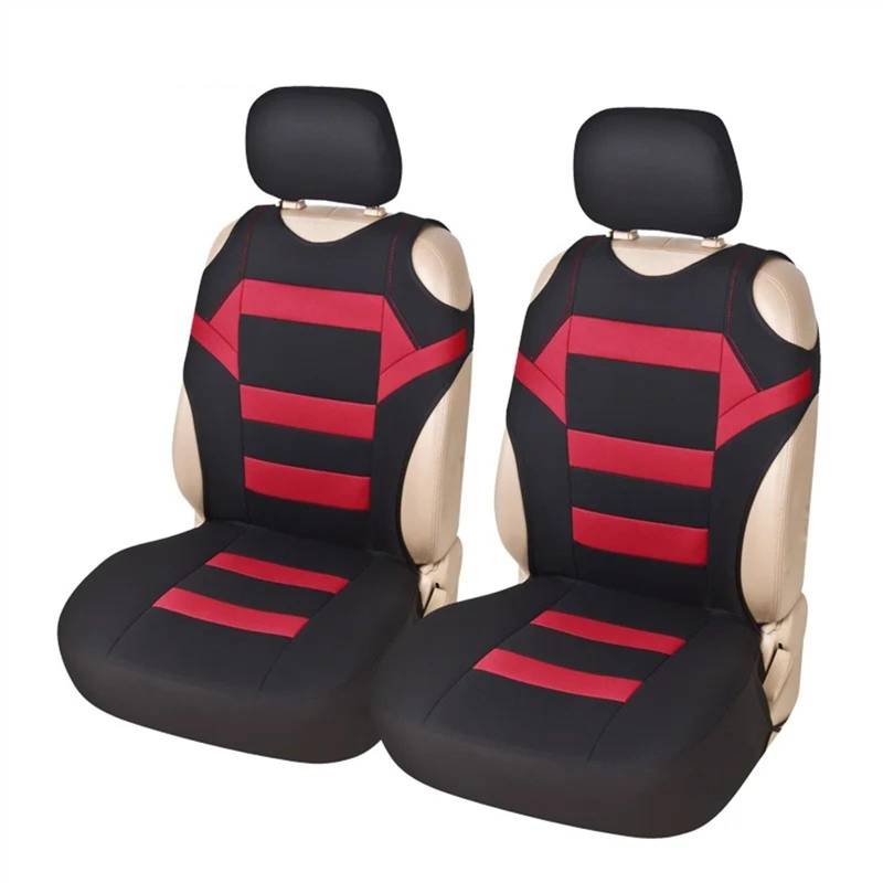 QIUYMGFG Auto-Schonbezüge Autositzschoner 2-teiliges Set mit T-Shirt-Design, Autositzbezüge für vorne, universelle Passform, Autopflege, Coves, Sitzschutz für Autositze(RED-01) von QIUYMGFG