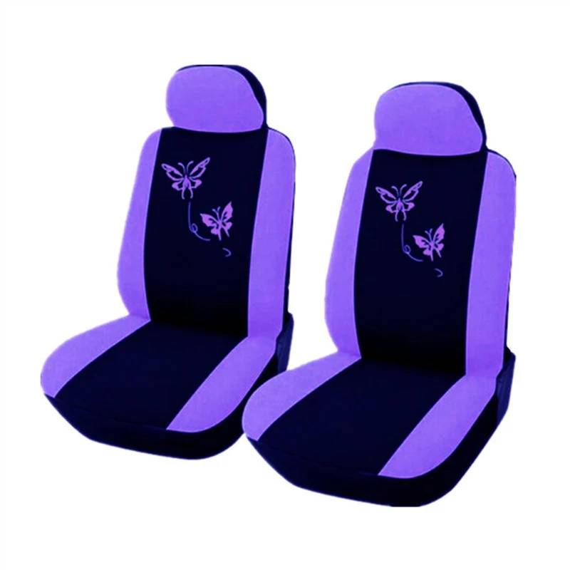 QIUYMGFG Auto-Schonbezüge Autositzschoner 4/9-teiliges Set Autositzbezüge, Kissen, Vierjahreszeiten, universeller staubdichter Schutz, waschbarer Bezug für den Innenraum von Autos(Purple 4pcs) von QIUYMGFG