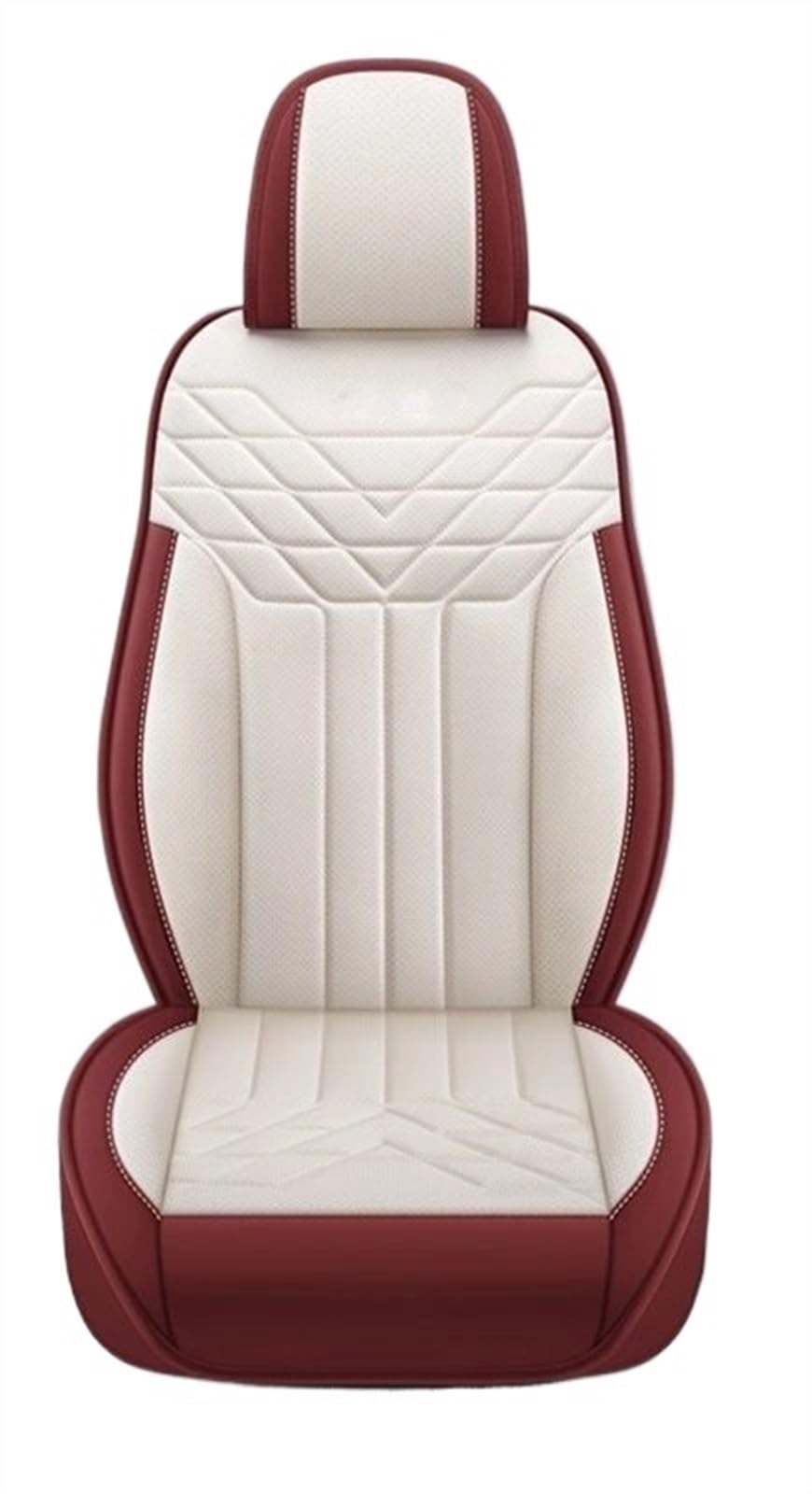 QIUYMGFG Auto-Schonbezüge Autositzschoner 5-Sitz Komplettset Universal Leder Sitzbezug Autozubehör Styling Schutz(Red White) von QIUYMGFG