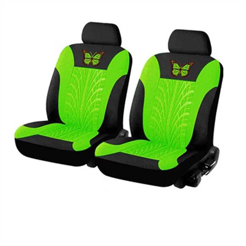 QIUYMGFG Auto-Schonbezüge Autositzschoner Autositzbezüge, komplettes Set, universelles Schmetterlingsmuster, Autoabdeckung, Airbag, sicherer LKW, Van, SUV, Sitzschutz, Zubehör(Green (2 seat)) von QIUYMGFG