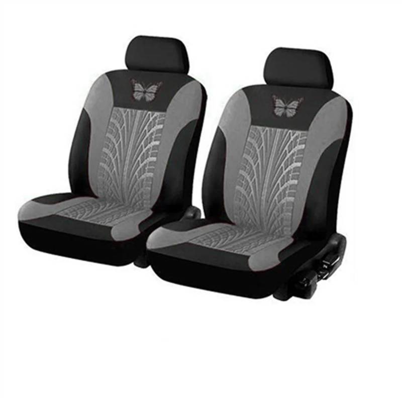 QIUYMGFG Auto-Schonbezüge Autositzschoner Autositzbezüge, komplettes Set, universelles Schmetterlingsmuster, Autoabdeckung, Airbag, sicherer LKW, Van, SUV, Sitzschutz, Zubehör(Grey (2 seat)) von QIUYMGFG