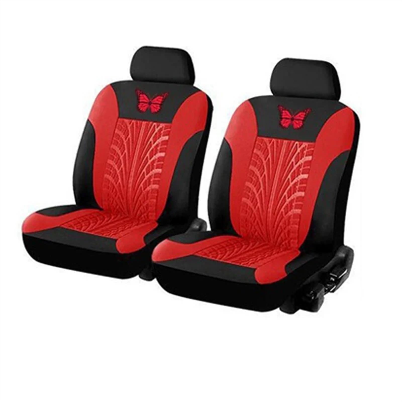 QIUYMGFG Auto-Schonbezüge Autositzschoner Autositzbezüge, komplettes Set, universelles Schmetterlingsmuster, Autoabdeckung, Airbag, sicherer LKW, Van, SUV, Sitzschutz, Zubehör(Red (2 seat)) von QIUYMGFG