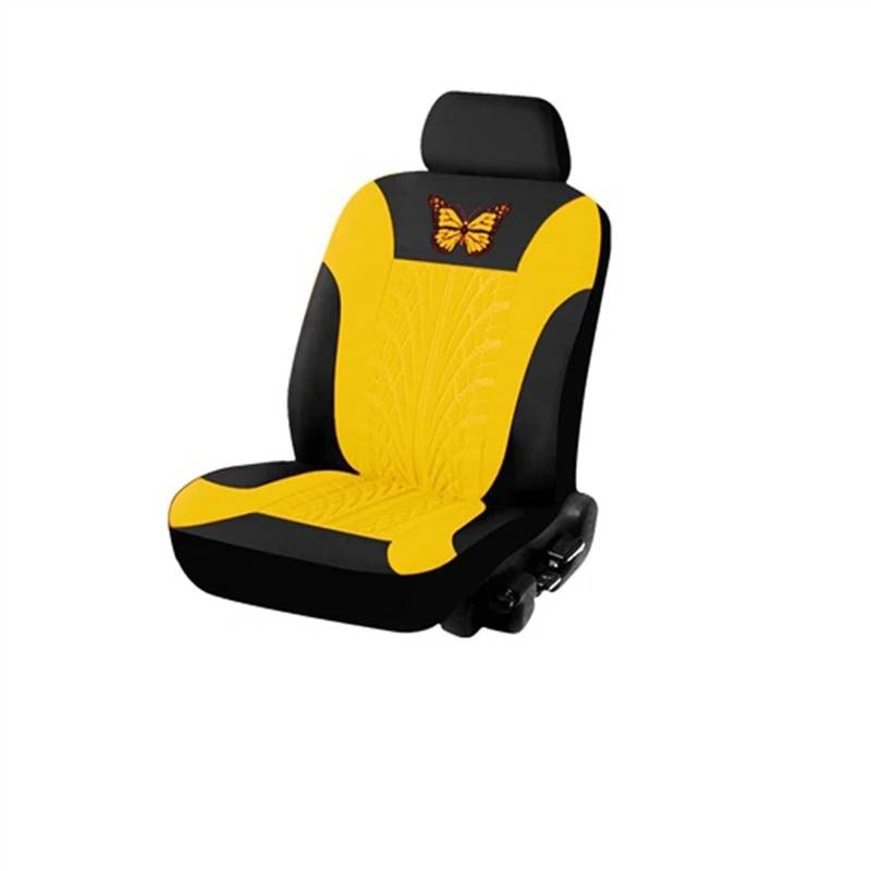 QIUYMGFG Auto-Schonbezüge Autositzschoner Autositzbezüge, komplettes Set, universelles Schmetterlingsmuster, Autoabdeckung, Airbag, sicherer LKW, Van, SUV, Sitzschutz, Zubehör(Yellow (1 seat)) von QIUYMGFG