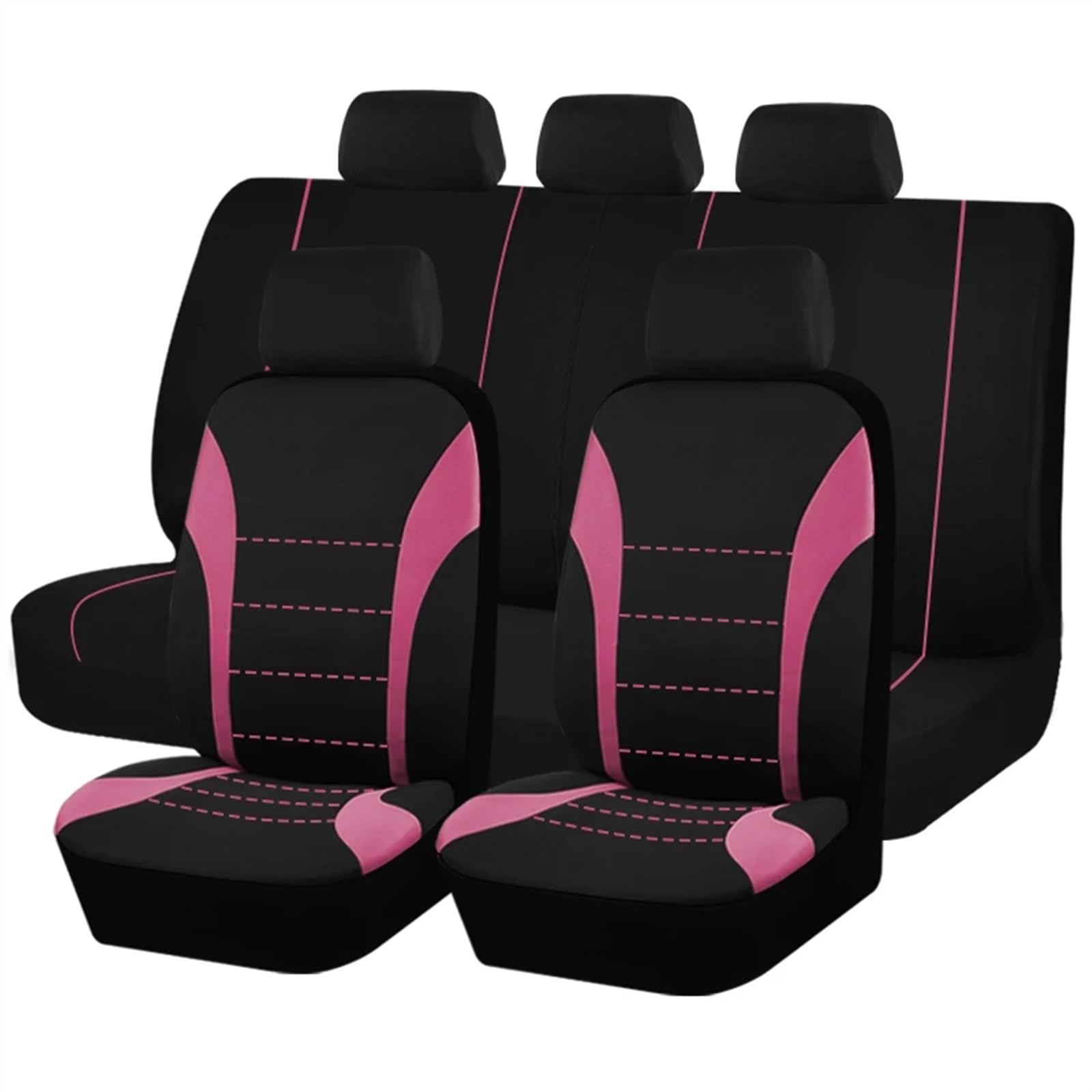 QIUYMGFG Auto-Schonbezüge Autositzschoner Autositzbezüge in Universalgröße, passend für die meisten Autos, SUVs, LKWs und Lieferwagen, Autozubehör, Innensitzbezüge, komplettes Set(Pink 5 Seat) von QIUYMGFG