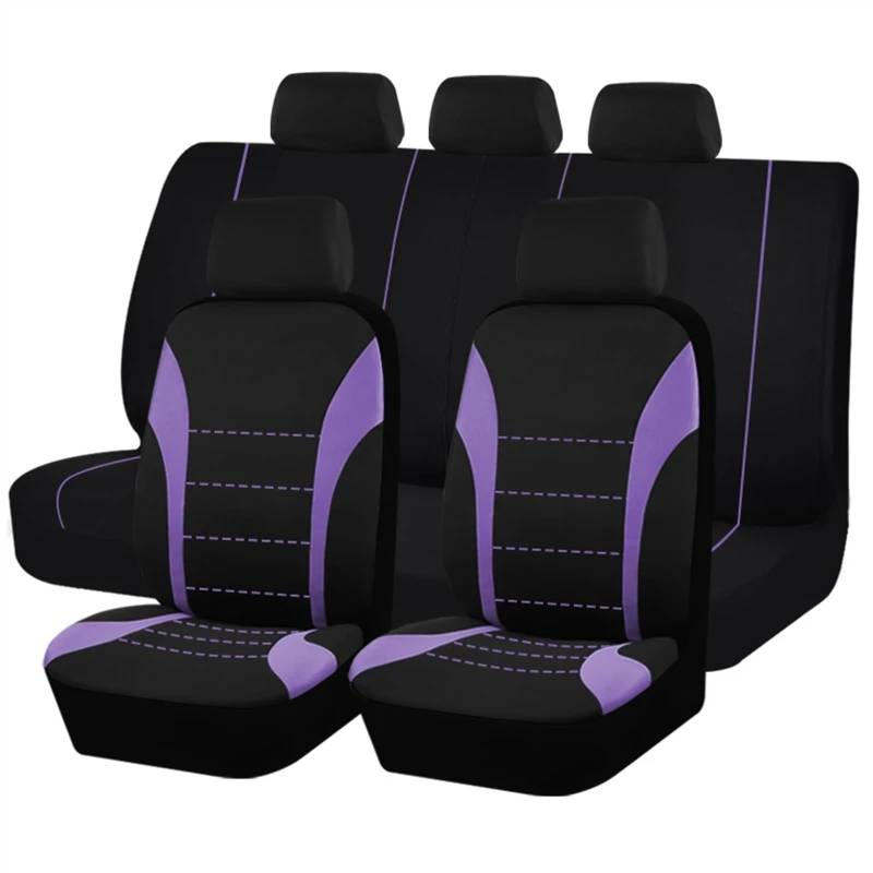 QIUYMGFG Auto-Schonbezüge Autositzschoner Autositzbezüge in Universalgröße, passend für die meisten Autos, SUVs, LKWs und Lieferwagen, Autozubehör, Innensitzbezüge, komplettes Set(Purple 5 Seat) von QIUYMGFG