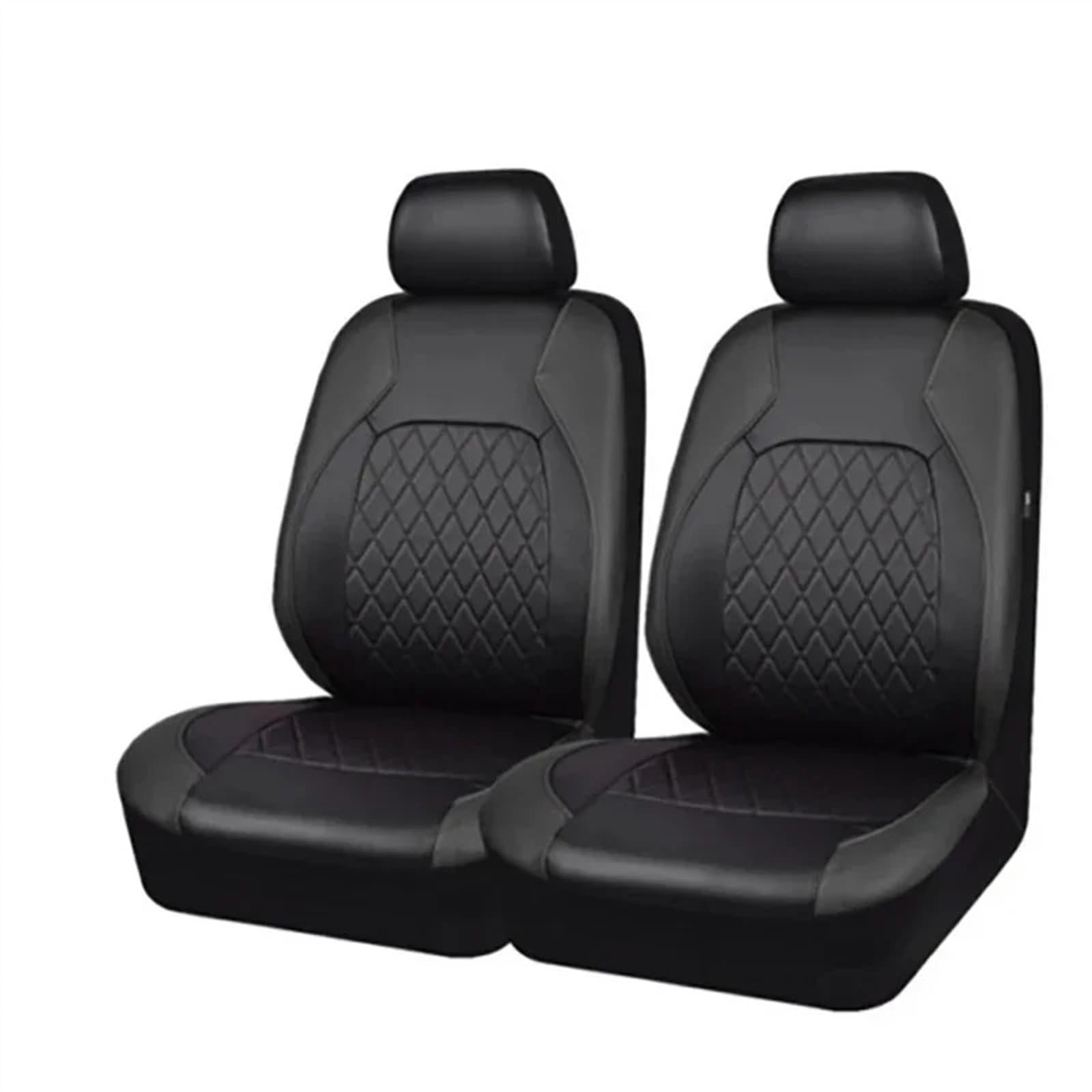 QIUYMGFG Auto-Schonbezüge Autositzschoner Autositzbezug-Set aus PU-Leder, vollständige Abdeckung, Kratzfest, passend für Limousine/SUV/LKW, universeller Schutz, einfache Installation(Black 2 pcs) von QIUYMGFG