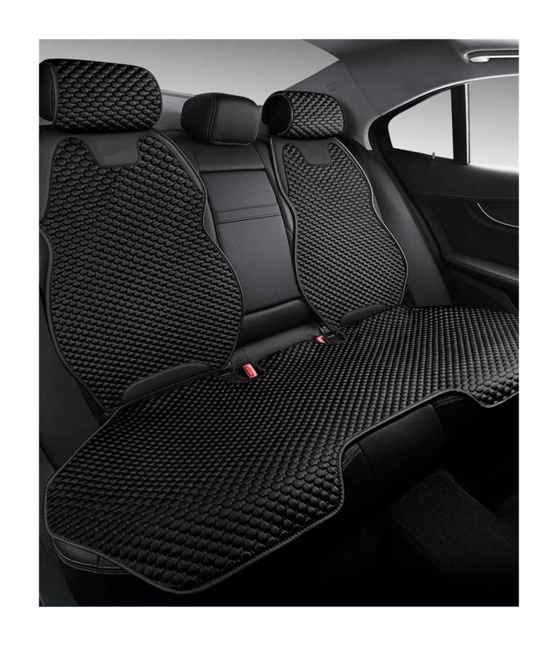 QIUYMGFG Auto-Schonbezüge Autositzschoner Autositzbezug aus Eisseide, ultradünn, kühlend, atmungsaktiv, rutschfeste Matte, belüftet, geteilter Autostuhl-Schutzbezug(1 Rear seat Black) von QIUYMGFG