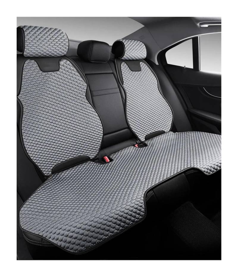 QIUYMGFG Auto-Schonbezüge Autositzschoner Autositzbezug aus Eisseide, ultradünn, kühlend, atmungsaktiv, rutschfeste Matte, belüftet, geteilter Autostuhl-Schutzbezug(1 Rear seat Gray) von QIUYMGFG