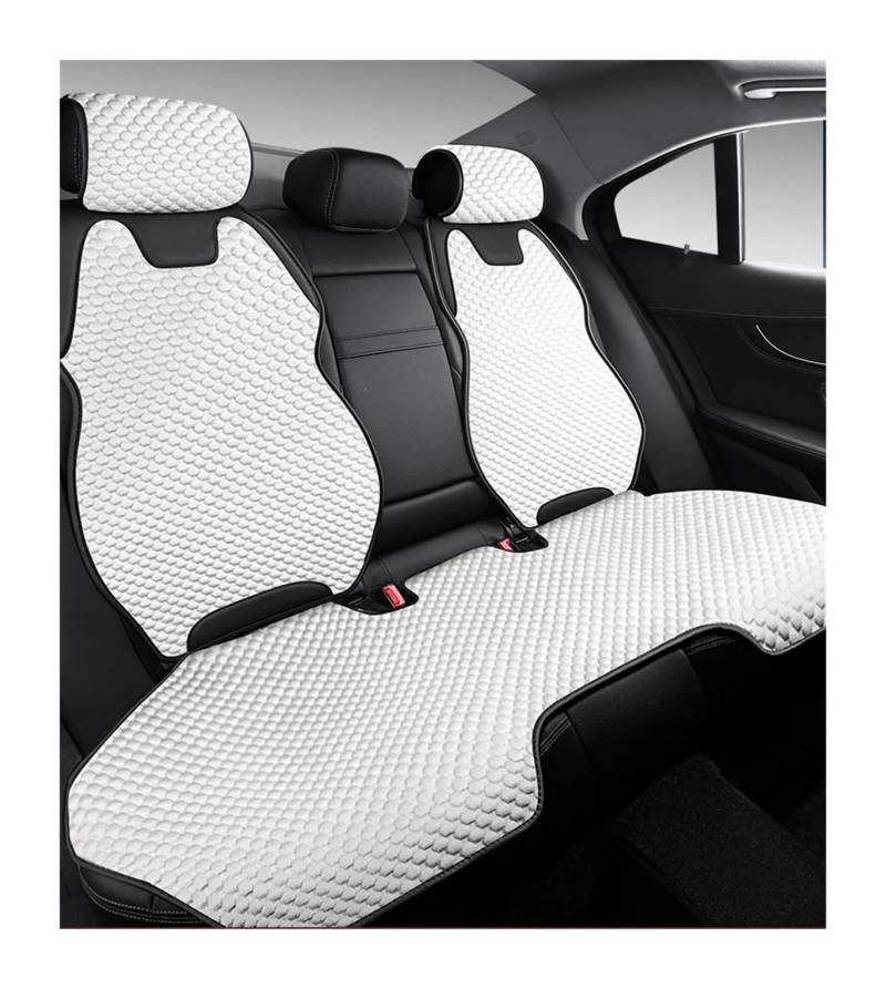 QIUYMGFG Auto-Schonbezüge Autositzschoner Autositzbezug aus Eisseide, ultradünn, kühlend, atmungsaktiv, rutschfeste Matte, belüftet, geteilter Autostuhl-Schutzbezug(1 Rear seat white2) von QIUYMGFG