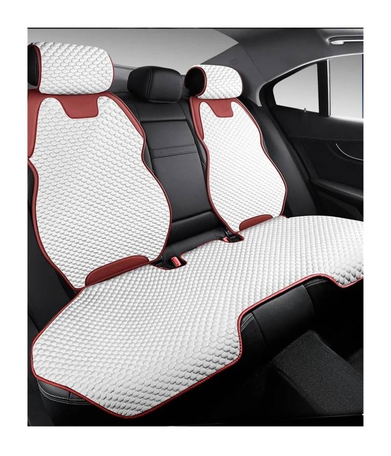 QIUYMGFG Auto-Schonbezüge Autositzschoner Autositzbezug aus Eisseide, ultradünn, kühlend, atmungsaktiv, rutschfeste Matte, belüftet, geteilter Autostuhl-Schutzbezug(1 Rear seat white3) von QIUYMGFG